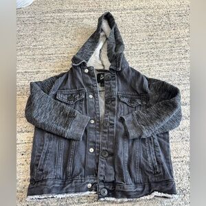 Art Class Charcoal Denim Jacket With Hood